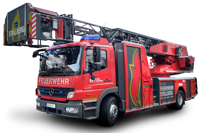 Referenzbild: Feuerwehrfahrzeug Stollberg mit neuer Fahrzeugfolierung